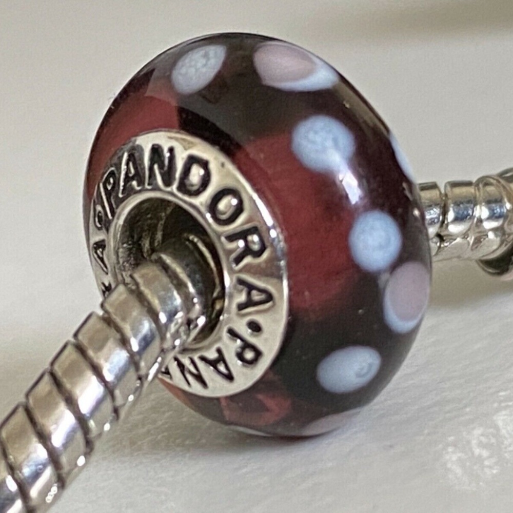 PANDORA Silver 925 ALE Murano Glass Screw Core Multicolor Bubbles  Bead